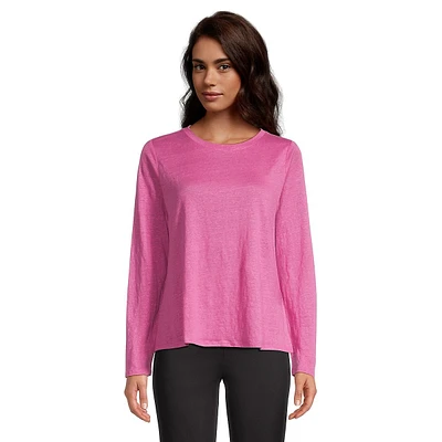 Organic Linen Long-Sleeve Top