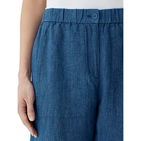 Organic Linen Wide-Leg Ankle Pants