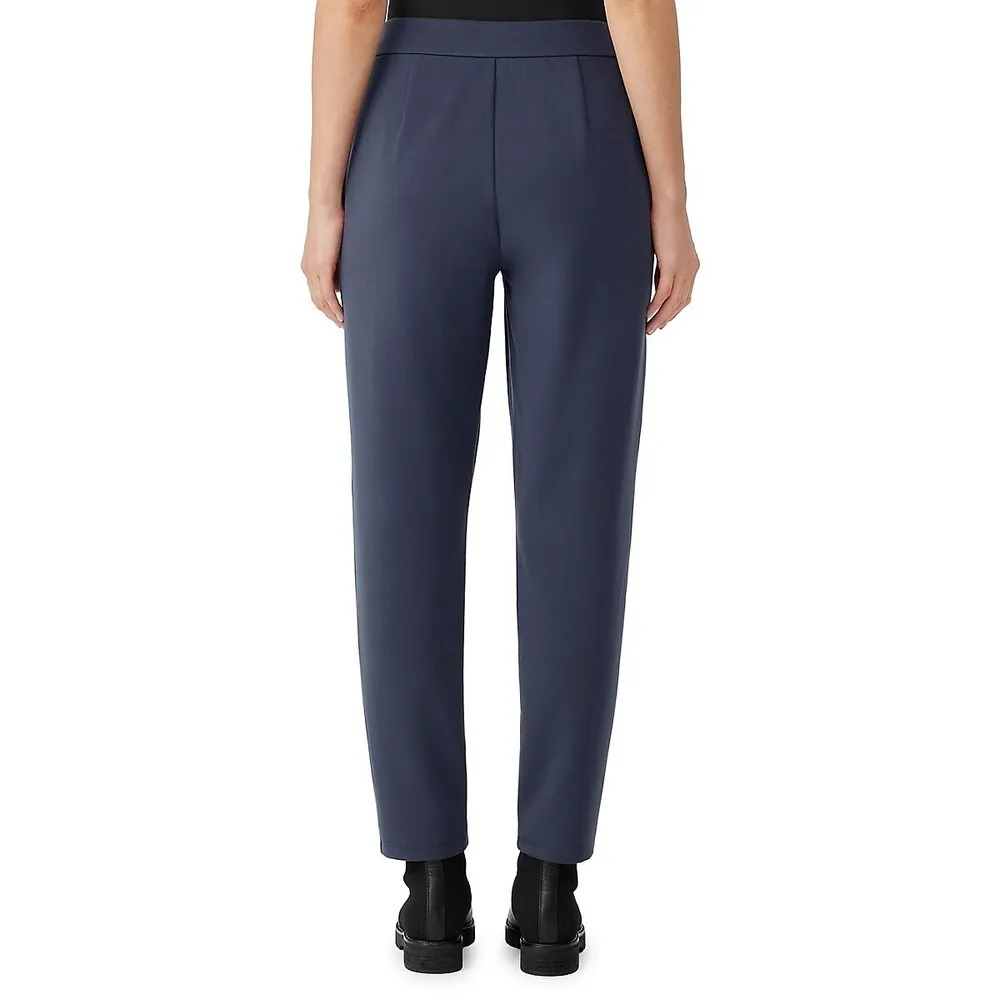 Tapered-Leg Seamed Pants