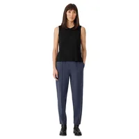 Tapered-Leg Seamed Pants