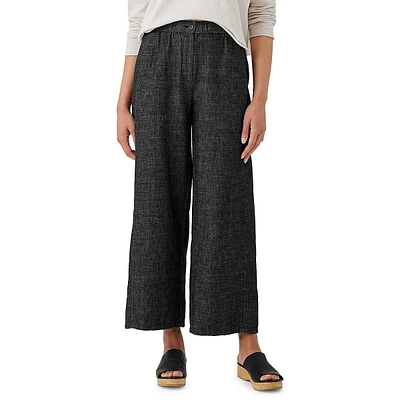 Textured Wide Ankle Pants