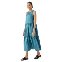 Silk Tiered Midi Dress