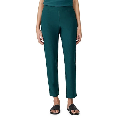 Slim-Leg Cropped Pull-On Pants