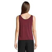 Silk Slim Scoop-Neck Tank Top