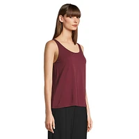 Silk Slim Scoop-Neck Tank Top