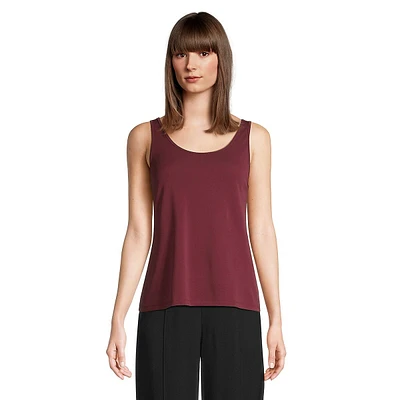 Silk Slim Scoop-Neck Tank Top