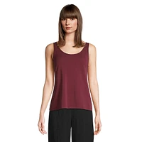 Silk Slim Scoop-Neck Tank Top