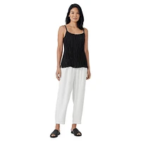 Silk Pleated & Cropped Lantern Pants