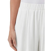 Silk Pleated & Cropped Lantern Pants