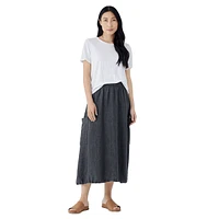 Adjustable-Hem Organic Linen Cargo Midi Skirt