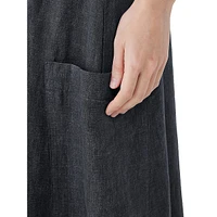 Adjustable-Hem Organic Linen Cargo Midi Skirt