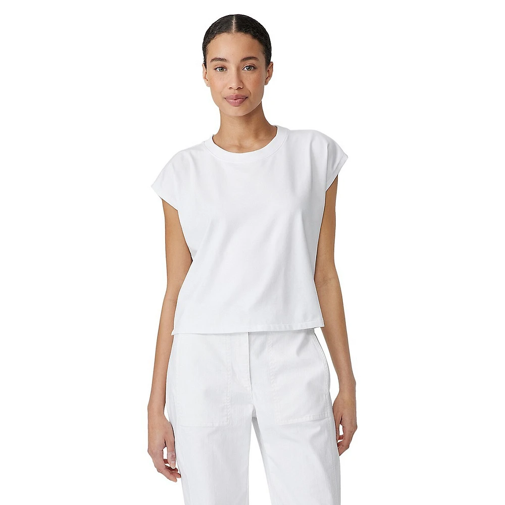 Stretch-Organic Cotton Cropped Top