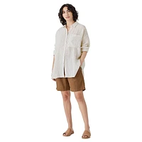 Striped Organic Linen Long Shirt