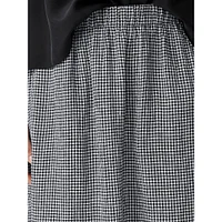 Organic Linen Mini-Check Midi Skirt