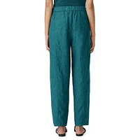 Organic Linen Pleated & Cropped Lantern Pants