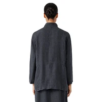 Organic Linen Zip-Front Jacket