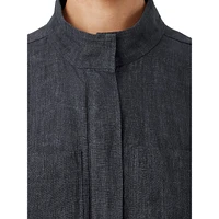 Organic Linen Zip-Front Jacket