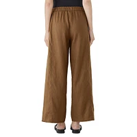 Organic Linen Wide Ankle Pants