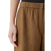 Organic Linen Wide Ankle Pants