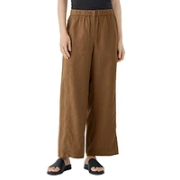 Organic Linen Wide Ankle Pants