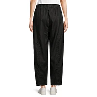 Organic Linen Pleated Lantern Ankle Pants