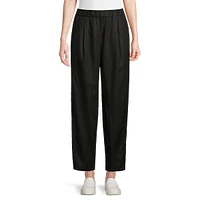 Organic Linen Pleated Lantern Ankle Pants