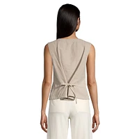 Organic Linen Tie-Back Vest