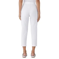 High-Waist Slim-Leg Cropped Pull-On Pants