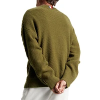 Oversized Cable Monotype Crewneck Sweater