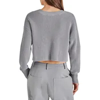 Madison Satin-Pocket Cropped Sweater