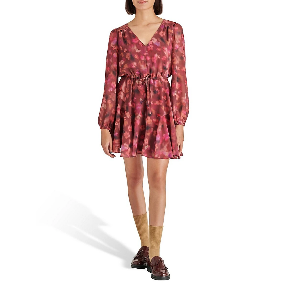 Kara Floral Mini Fit-And-Flare Dress