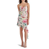 Robe drapée asymétrique Carmenita
