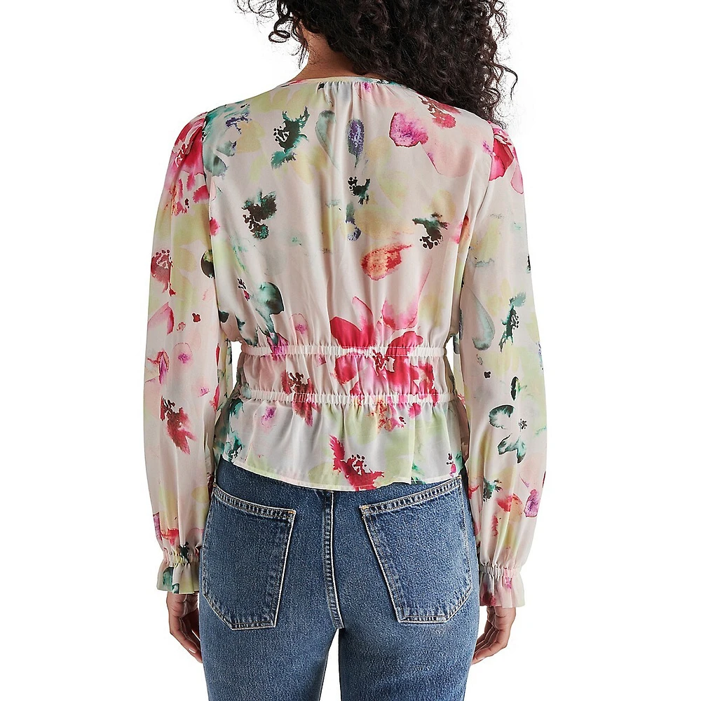 Ardenne Watercolour Floral Chiffon Blouse