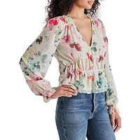 Ardenne Watercolour Floral Chiffon Blouse