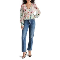 Ardenne Watercolour Floral Chiffon Blouse