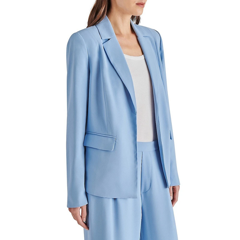 Payton Open-Front Crepe Blazer