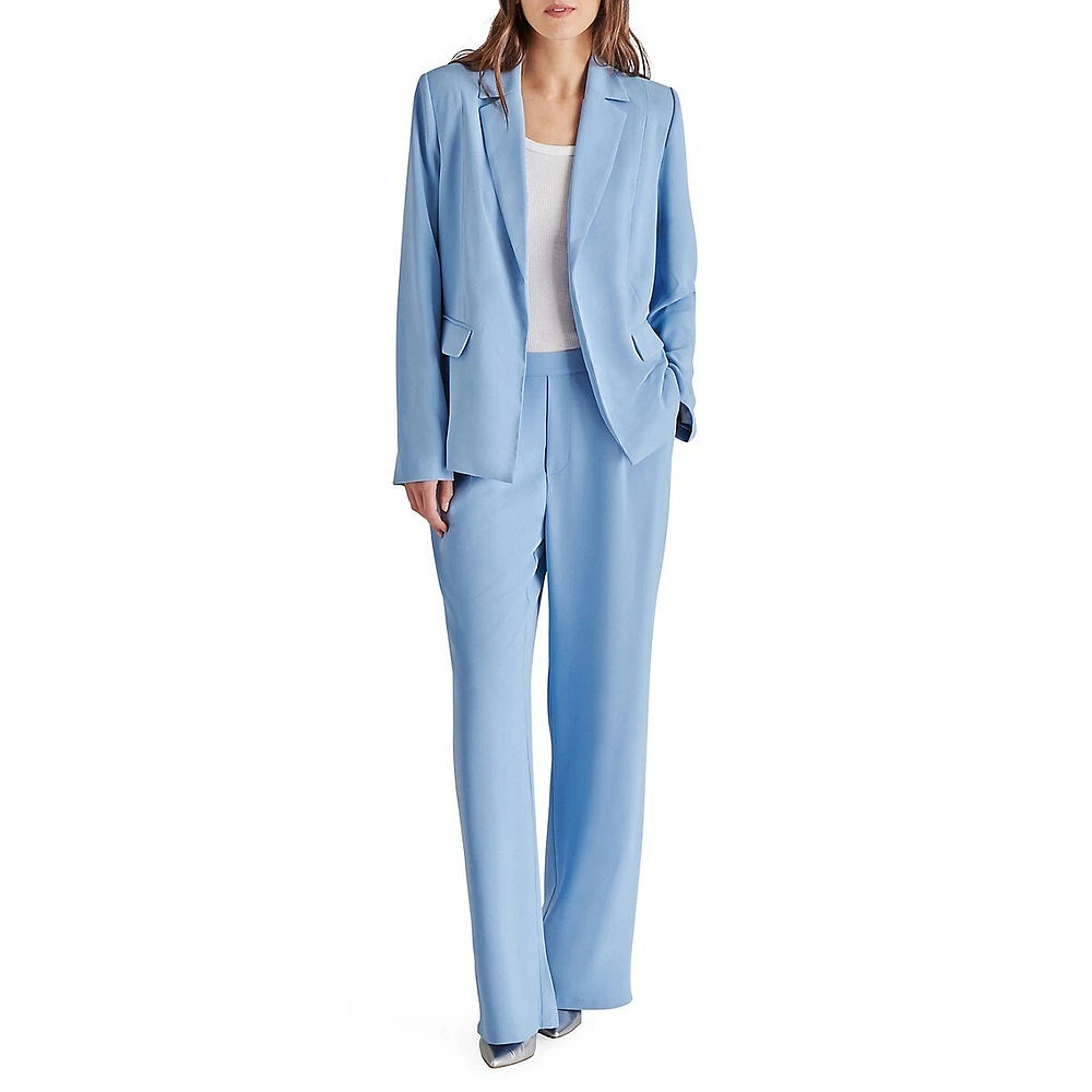 Payton Open-Front Crepe Blazer