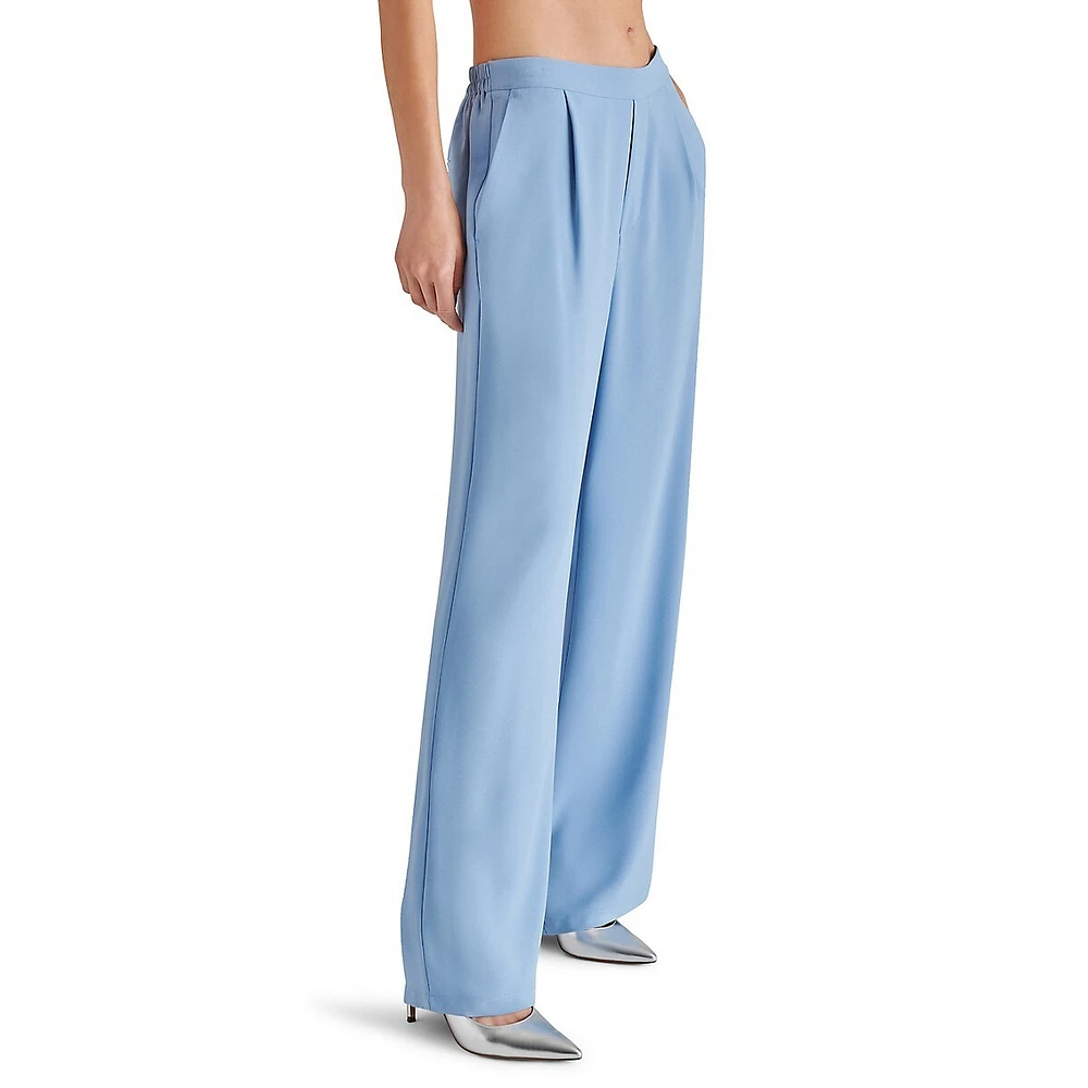 Payton Pull-On Wide-Leg Crepe Pants