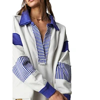 Chandail en coton ouaté surdimensionné à col polo Clean Prep, collection We The Free