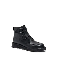 Isla Double-Buckle Moto Ankle Boots