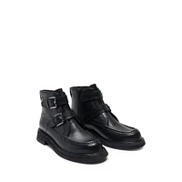 Isla Double-Buckle Moto Ankle Boots