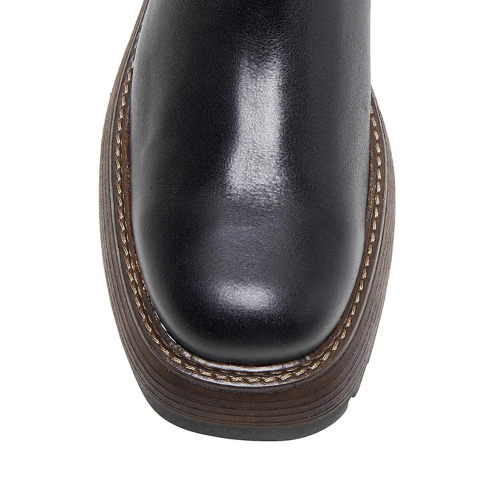 Rhodes Leather Lug-Sole Tall Boots