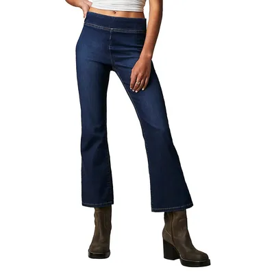 My Feelings Mid-Rise Cropped Flare-Leg Jeans