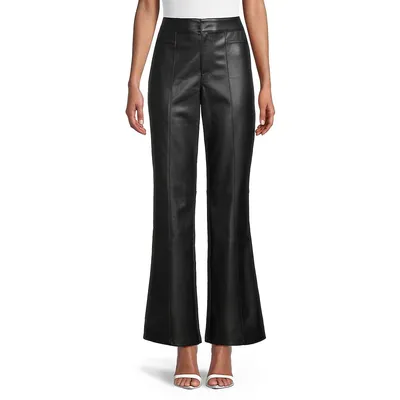Uptown High-Rise Vegan Leather Flared Pants