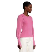 Wesley Puff-Sleeve Thermal-Knit Top