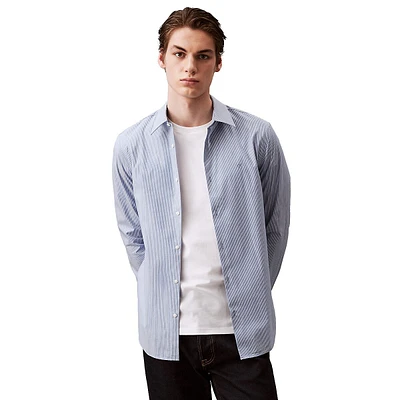 Slim-Fit Stretch Cotton Thin Stripe Shirt