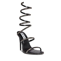 Eiffel1 Embellished Ankle-Wrap Stilleto Sandals
