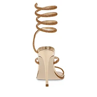 Eiffel1 Embellished Ankle-Wrap Stilleto Sandals