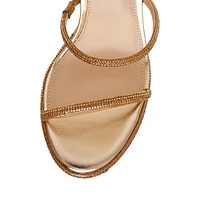 Eiffel1 Embellished Ankle-Wrap Stilleto Sandals