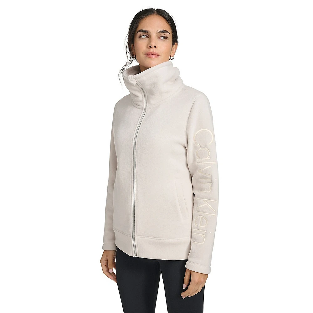 Funnel-Neck Polar Fleece Jacket